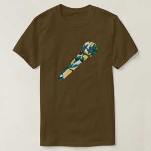 Microfoon met camouflagepatroon voor aan het meer t-shirt