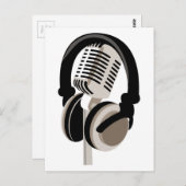  microfoon met hoofdtelefoon briefkaart (Voorkant / Achterkant)