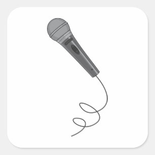 Microfoon Mike ~ Audio Sound Music Vierkante Sticker