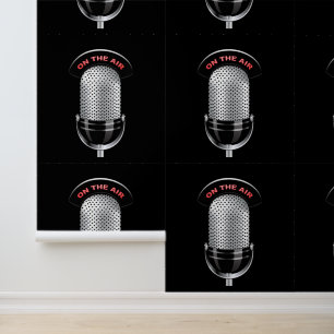Microfoon op de lucht aangepaste kleur zwart behang
