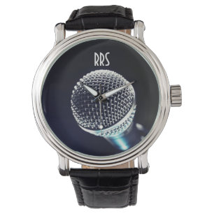 Microfoon Personalized Monogram Singer's Watch Horloge