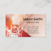 Microfoon / Rood Oranje Achtergrond Visitekaartje (Voorkant)