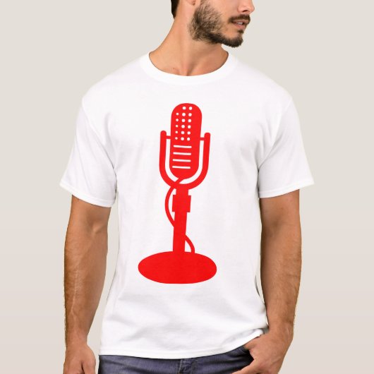 Microfoon - rood t-shirt (Voorkant)