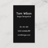 microfoon singer muziek Visitekaartje (Achterkant)