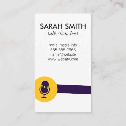 Microfoon Talk Show Logo / Entertainment Visitekaartje (Voorkant)