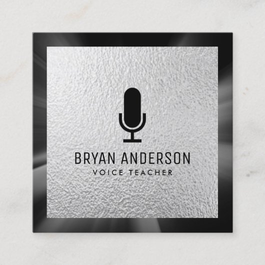 microfoon vierkante visitekaartje (Voorkant)