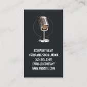 Microfoon Vintage Illustratie  Visitekaartje (Achterkant)