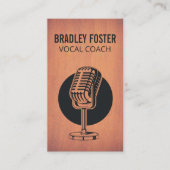 Microfoon Vintage Illustratie  Visitekaartje (Voorkant)