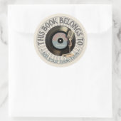  Microfoon Vinyl 45 Record Bookplate Ronde Sticker (Tas)