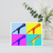 Microfoon x 4 briefkaart (Staand voorkant)