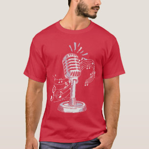 Microfoon Zingen Muziek Karaoke Zanger vrienden vr T-shirt
