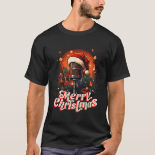 Microfoon Zingen Muziek Liefdevolle Vrolijke Kerst T-shirt