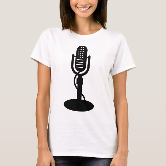 Microfoon - zwart t-shirt (Voorkant)