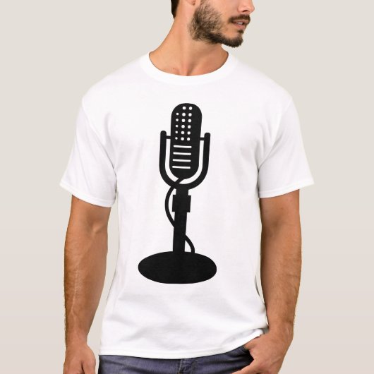 Microfoon - zwart t-shirt (Voorkant)
