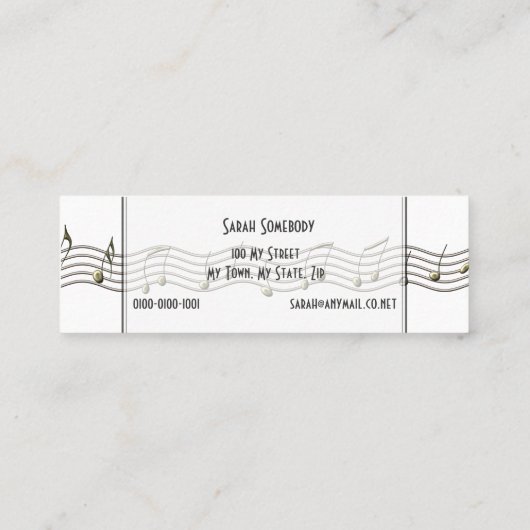  microfoonminikaart mini visitekaartje (Achterkant)