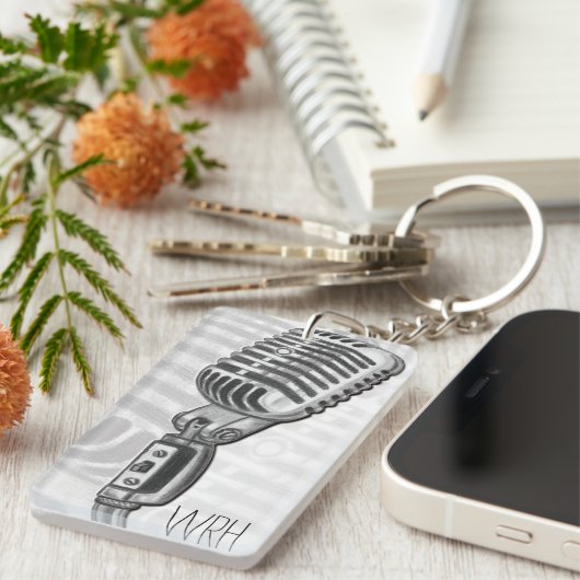  microfoonmonogram  Sleutelhanger (Voorkant Rechts)