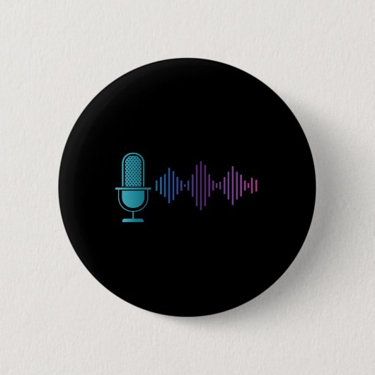 Microfoonmuziek Zingend Karaoke Sound Engeneer Gi Ronde Button 5,7 Cm (Voorkant)