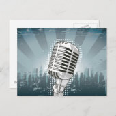 Microfoonrots en rolrol briefkaart (Voorkant / Achterkant)