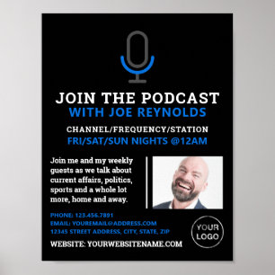Microfoonsymbool, poocaster, podcast Adverteren Poster