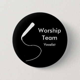 MicrofoonWit, Vocalist, WorshipTeam Ronde Button 5,7 Cm