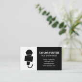 microfoonzanger | Talk Show Host Visitekaartje (Staand voorkant)
