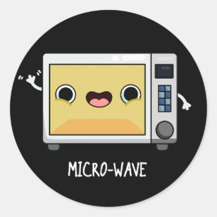 Microgolf Funny Pun Dark BG Ronde Sticker