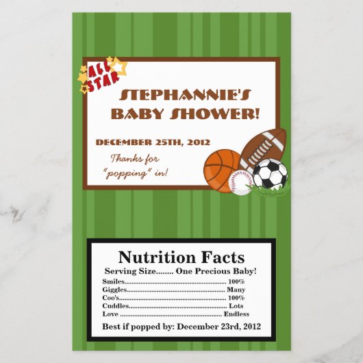 Microgolf Popcorn Wrapper All-Star Green Flyer (Voorkant)