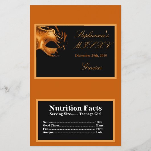 Microgolf Popcorn Wrapper Mis XV Sinaasappel Flyer (Voorkant)