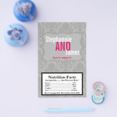 Microgolf Popcorn Wrapper Modern Gray Damask Lace Flyer (Enkel)