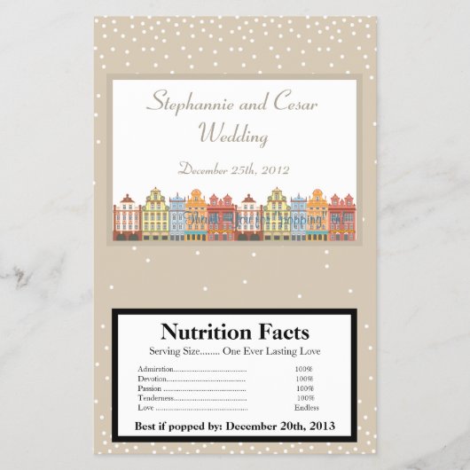 Microgolf Popcorn Wrapper Old Town Kerstmis Flyer (Voorkant)