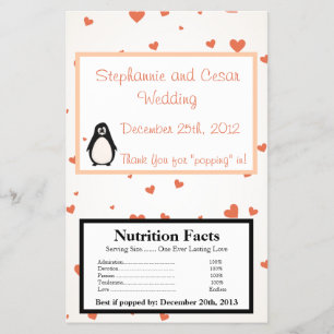 Microgolf Popcorn Wrapper Penguin Love/Hearts Peac Flyer