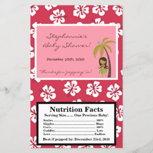 Microgolf Popcorn Wrapper Pink Hawaiian Luau Tropi Flyer