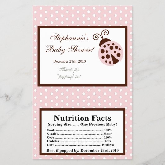 Microgolf Popcorn Wrapper Pink Ladybug Flyer (Voorkant)