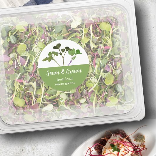 Microgreen Grower Étiquette alimentaire, personnal