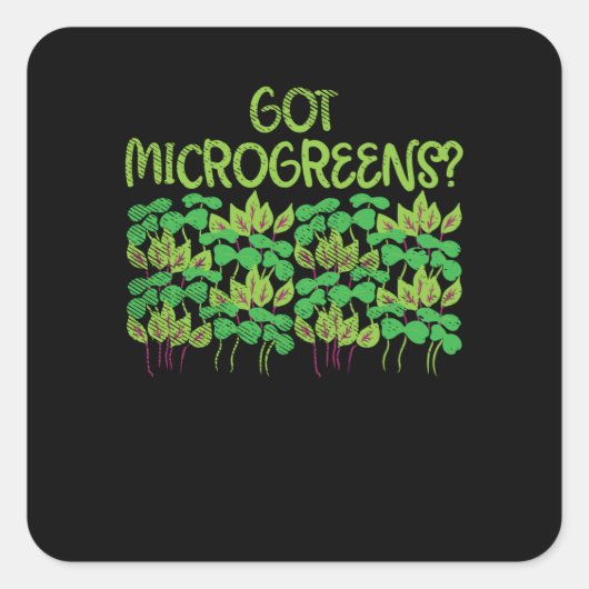 Microgreens Gardening Vierkante Sticker (Voorkant)