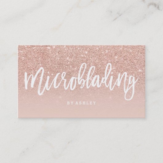 Microkristallijne typografie blauw roos goud visitekaartje (Voorkant)