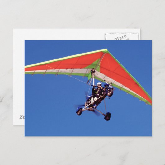 Microlight vliegen in lucht, Westerne kap Briefkaart (Voorkant / Achterkant)