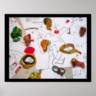 Micromanethiques Installatie op tekeningen Poster