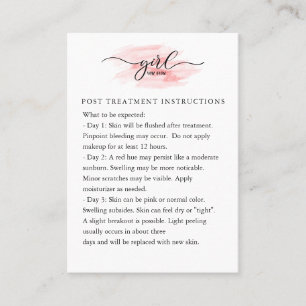 Microneedling Aftercare Instructions Card Visitekaartje