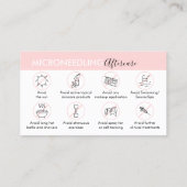 Microneedling Post Instruction Visitekaartje (Achterkant)