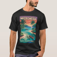 Micronesia boten illustratie reis kunst vintage
