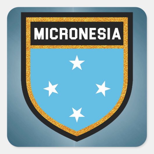 Micronesia Flag Vierkante Sticker (Voorkant)