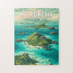 Micronesia Illustratie Reis Kunst Vintage Legpuzzel