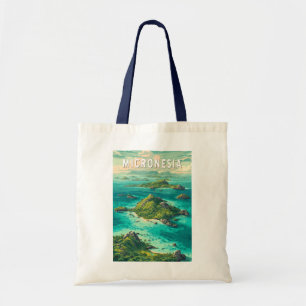 Micronesia Illustratie Reis Kunst Vintage Tote Bag