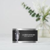 Microphone métallique | Carte de visite de maillag (Debout devant)