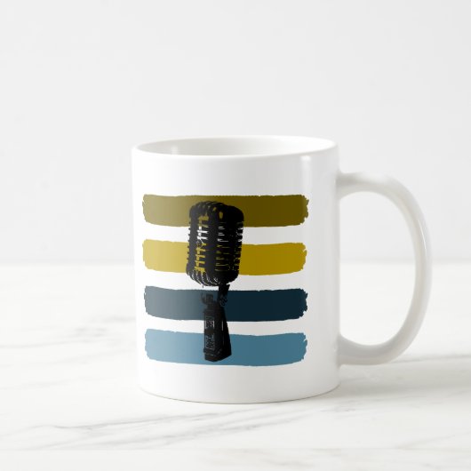 Microphone vintage et tasse de rayures (Droite)