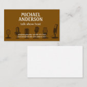 Microphones agrafés | Carte de visite hôte Podcast (Devant / Derrière)