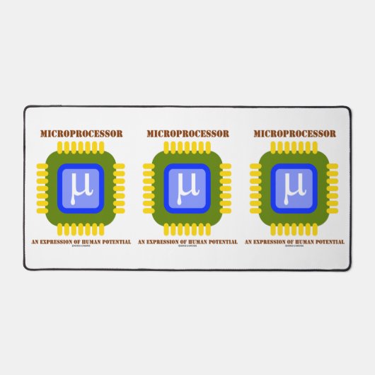 Microprocessor en expressie van het menselijk pote bureaumat (Voorkant)