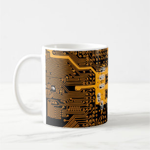 Microschemaillustratieschip, micro,backgro koffiemok