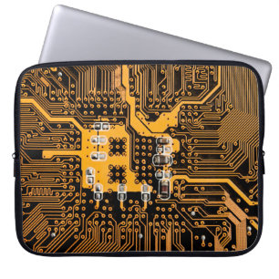 Microschemaillustratieschip, micro,backgro laptop sleeve